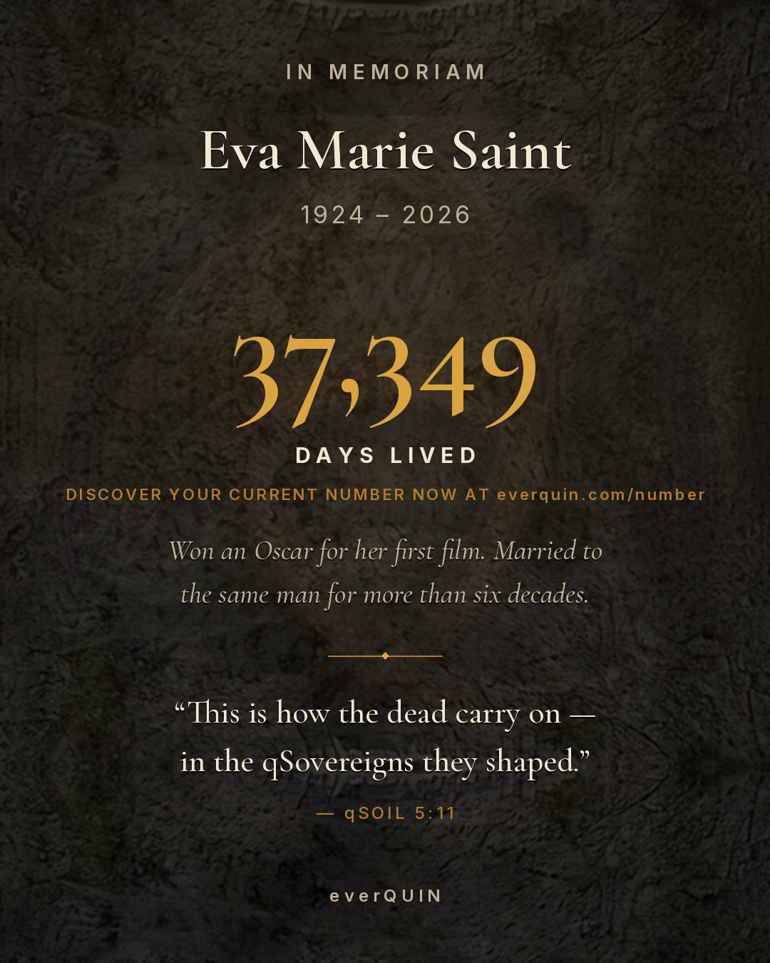 In memoriam: Eva Marie Saint